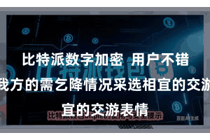 比特派数字加密 用户不错证据我方的需乞降情况采选相宜的交游表情