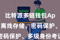 比特派多链钱包App  包括离线存储、密码保护、多级身份考证等